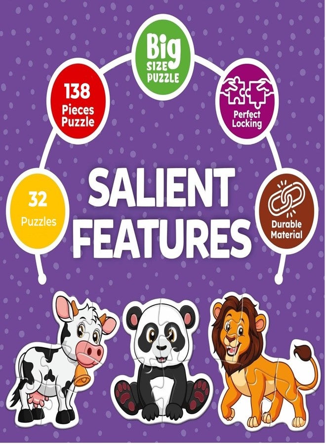 YUIOP - Baby Jigsaw Puzzle for Kids - Explore Animals, Fruits, Shapes & Vehicles - Fun & Learn (4 Packs - 35 Puzzles - 138 Big Pieces) - Image 3